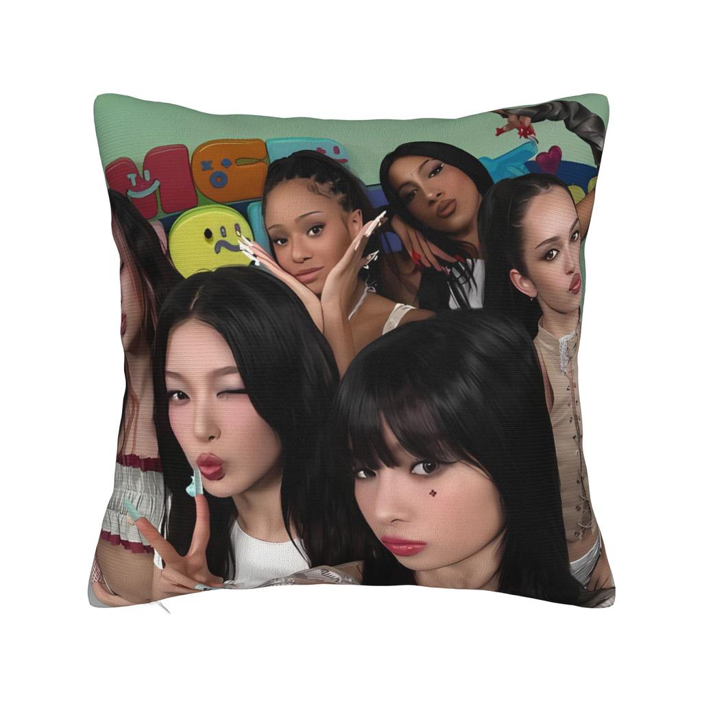 Katseye Kpop Music Girls Pillow Cover  Funny Pillow Case For Sofa Home Decoration Custom Cushion Cover Gift
