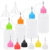 6Pcs Accuracy Needle Tip Glues Bottles Multipurpose Needle Tip Bottles for Designers and Artist with 2 Funnel