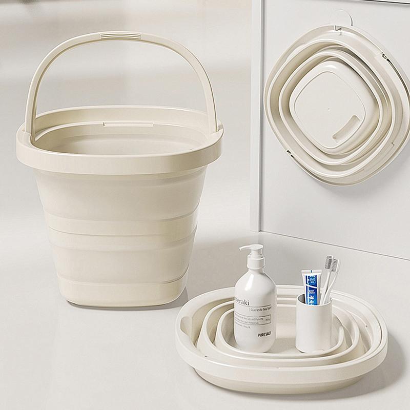 Balde de Água Dobrável Material Espessado Reforçado Grande Capacidade Multiuso Armazenamento Portátil Balde Utilitário para Pesca Economia de Espaço