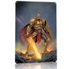 Golden Knight With Flaming Sword Poster Retro D Printed Metal Signs Customized Wall Hanging Gift for Article Decoration Gaming