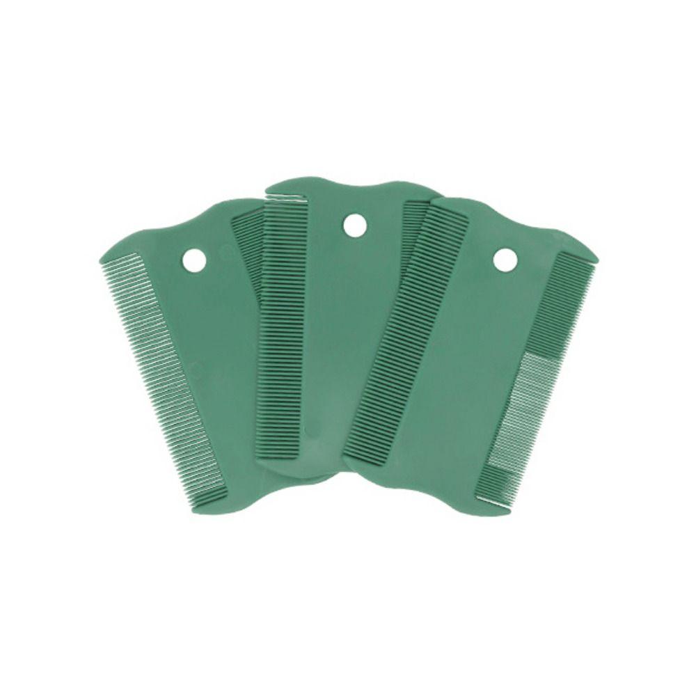 

3 шт./набор Гребень от блох для домашних животных с мелкими зубьями Пластиковый гребень для груминга домашних животных Гребни для вычесывания вшей у кошек Для чистки шерсти зелёный
