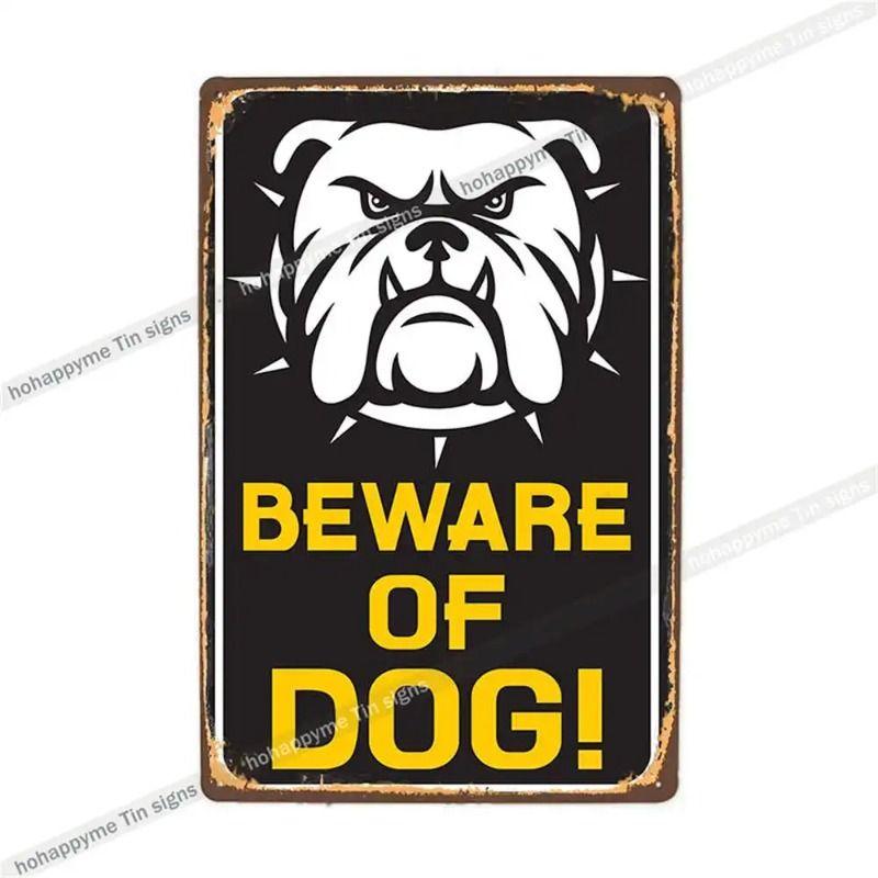 Retro Metal Sign German Shepherd Patrol Warning Decorative Plate for Home Wall 20x30cm