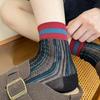 Female Summer Thin Vertical Stripe Striped Mesh Breathable Tube Socks