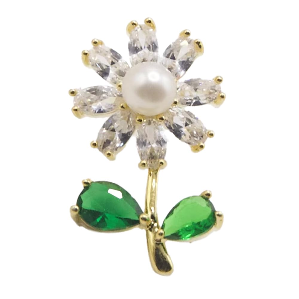 

FREE ANGEL Flower Small Badge Brooch Hat Pin Tissue Clip Pin 3A Zircon Stone 18K Plating Natural Pearl Jewelry Independent Designer Elegant and Cute