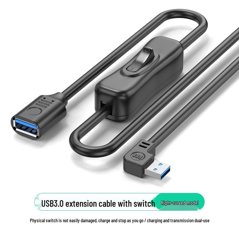 Futa USB 3.0 Extension Cable with Switch, Male To Female for Small Fan, Desk Lamp, Dashcam, or Data Power Supply, 90cm
