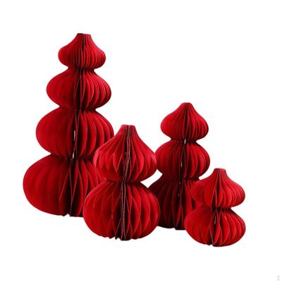 4 stycken Kinesiska Nyåret Röd Origami Hantverk Vårfest Dekoration för Nattduksbord