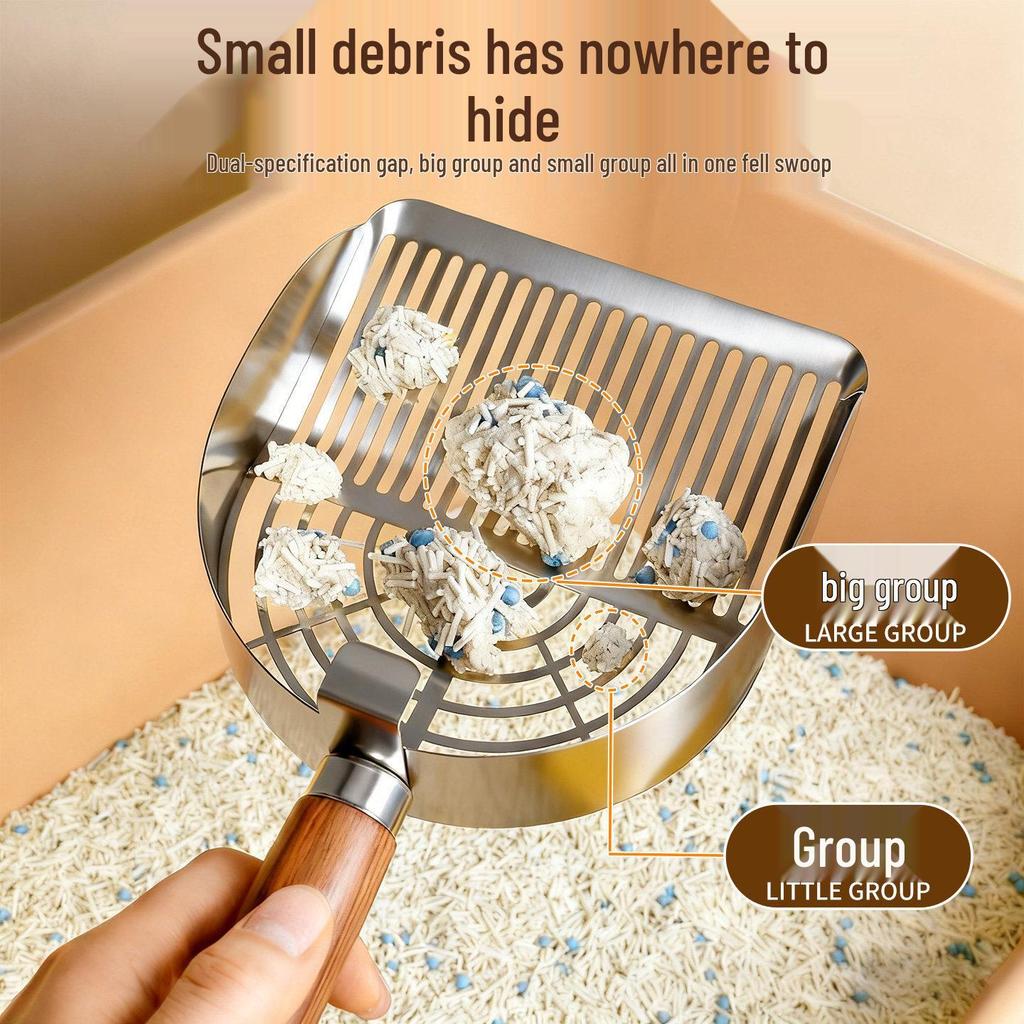 High-Efficiency Stainless Steel Cat Litter Scoop for Tofu Litter, Fine Holes, Durable Poop Removal Tool