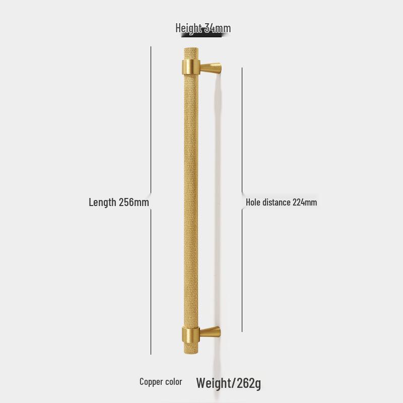 American Style Brass Wardrobe & Cabinet Door Handle - Retro French Copper Design