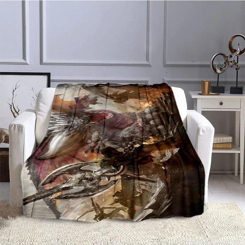 Game Monster Hunter Dragon Blanket for Children, Flannel Blanket, Soft and Comfortable, Home and Travel, High Quality
