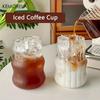  Transparant Drinking Glass Cup Wave Shape Iced Coffee Tumbler Cup Juice Milk Tea Mug Drinkware Water Glasses Ripple Mug