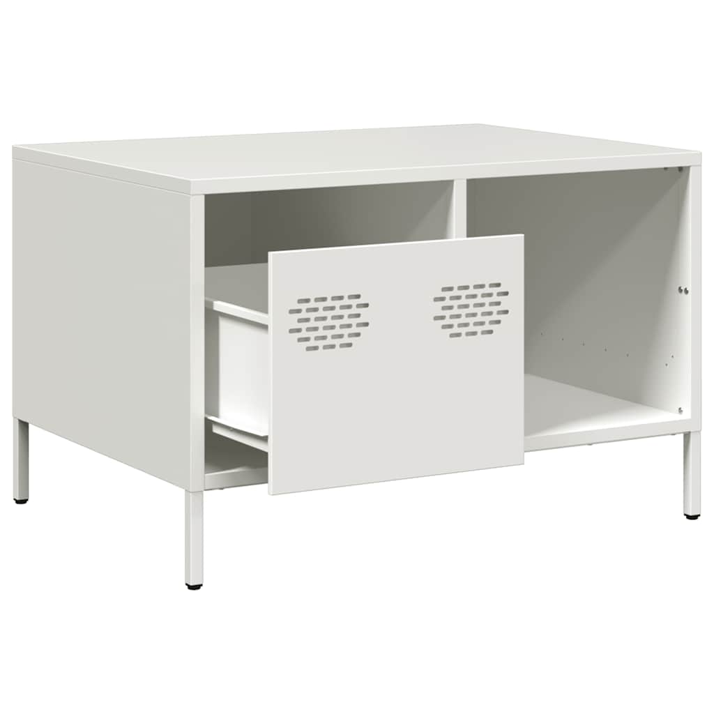 White Coffee Table 68.5 X 50 X 43.5 Cm Cold Rolled Steel