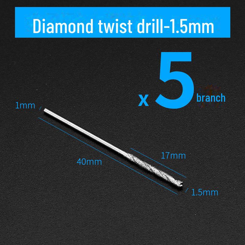 Diamond Twist Drill Bit for Jade, Beeswax, Crystal, and Glass. Electric Grinder Included.