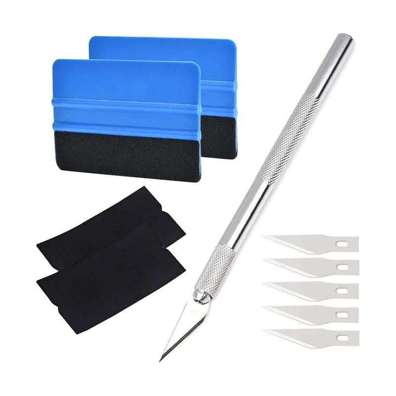 

Durable Felt - Edge Squeegee & Craft Knife Set (4 - Inch) for Car Vinyl Wrap, Decal, Window Tint, Scratch - free Scraper