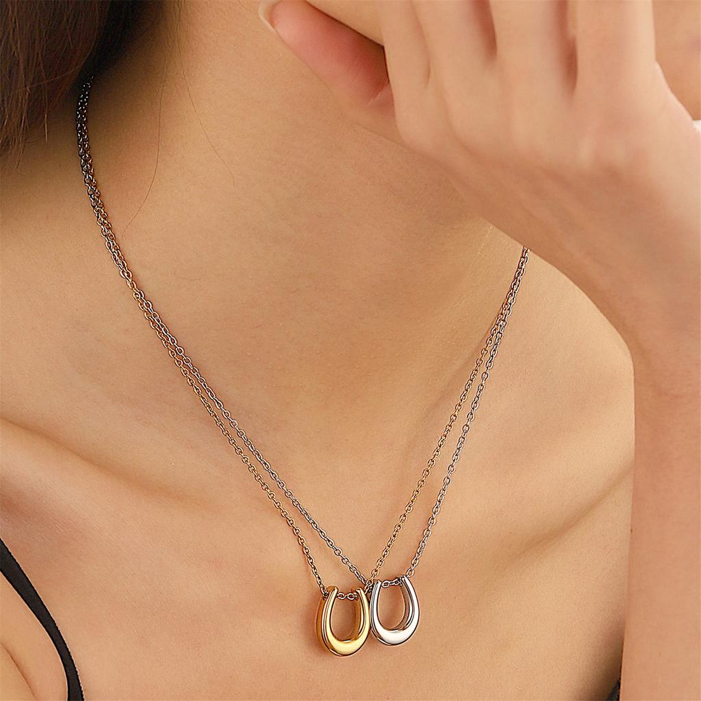 Horseshoe Pendant Necklace U shaped Necklace Wedding Necklace Wedding Jewelry for Girl Valentine Christmas