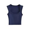 Women's Square Neck Sleeveless Crop Tank Top Slim Fit Solid Basic Camisole Shirt