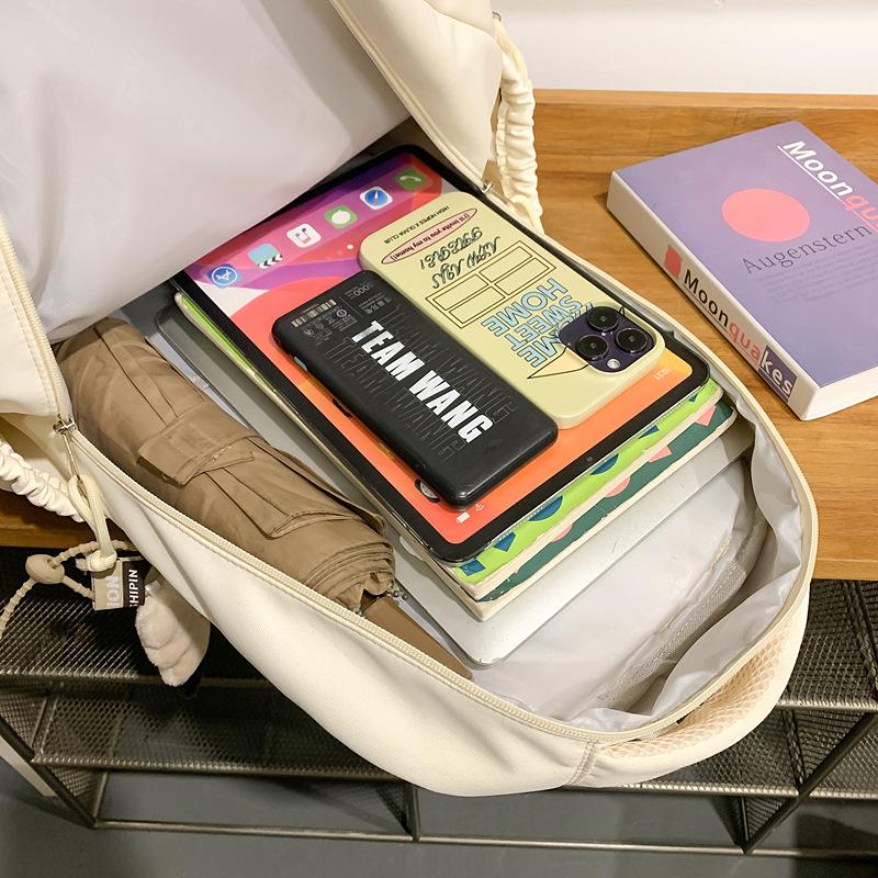 High Value Ins Pain Bag Wide Shoulder Strap Large Capacity Contrasting Color Junior High School Students Lightweight