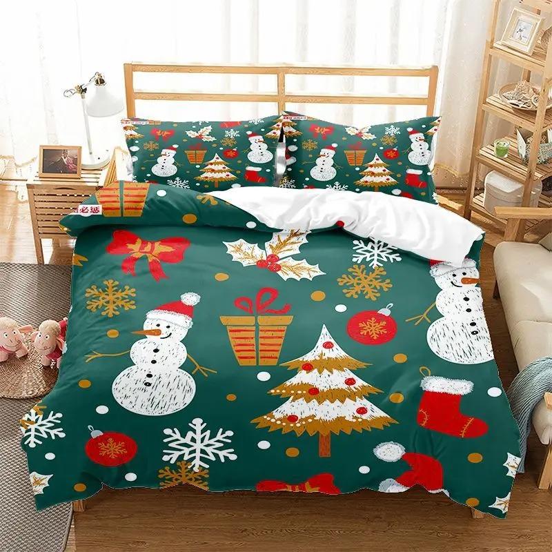 Christmas Kid Duvet Cover KingQueen Size,Red Christmas Socks Decoration 3 Piece Bedding,Merry Christmas Theme Quilt Cover,cream