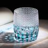 Sky Blue Hand-Carved Edo Kiriko Glass Cup 320ml New Style - Yu Lan (Jade Blue) Japanese Traditional Crystal Whiskey Glass