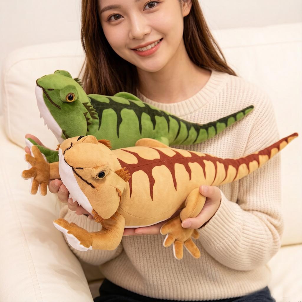 4254Cm Simulation Bartagame Wildtier Plüschtier Grün Braun Langer Schwanz Kissen Dekoration Geschenk für Männer