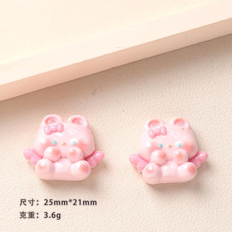 10Pcs Models Resin Cute Cartoon Rabbit Wings Series Scrapbook Diy Jewelry Hair Clips Phone Case Ornament Accessories A56