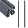 Fence Posts - vidaXL - Aluminum - 185 Cm - Dark Grey - 2 Pcs