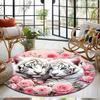 1Pc Tiger theme Circular Print Rug - home decoration Carpet For Living Room Bedroom Flooring Computer Chair Area Rug