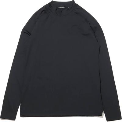 Męski T-shirt z długim rękawem, dopasowany, z okrągłym dekoltem, czarny FD8112-010