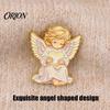Versatile Outfit Decoration Little Angel Brooch Pin for Women, Cute Guardian Holding Heart Lapel Backpack Pins with Wings, Clothing Accessory