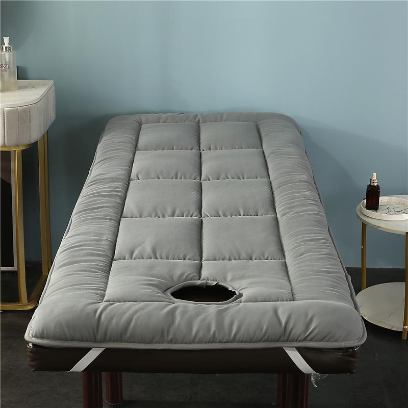 

Thicken Beauty Salon Mattress Non-Slip Massage Table Pad with Face Hole Hospital Grade Waterproof Cover for Professional SPA Use 80x190cm сірий