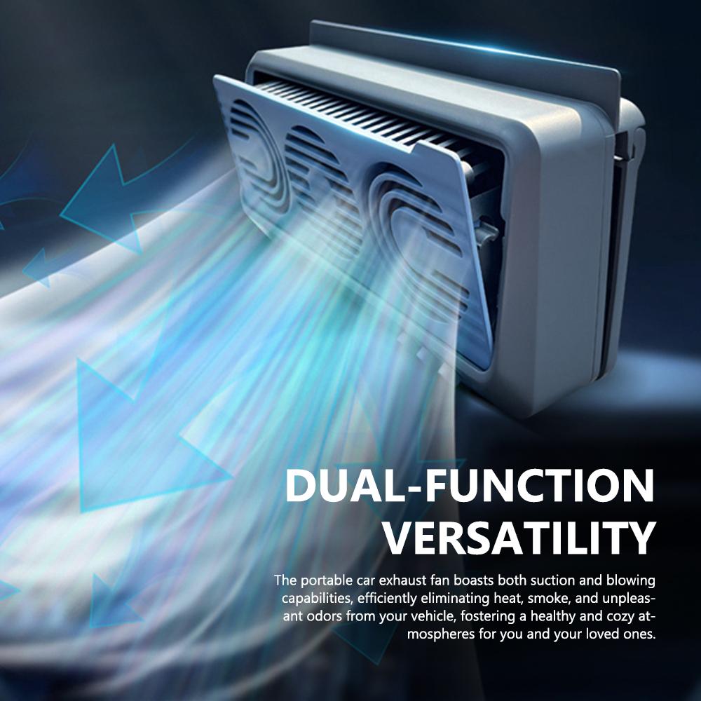 3Fan Ventilator de evacuare a mașinii Ventilator de circulație a aerului alimentat prin USB și solar Ventilator de aer silențios Răcitor de aerisire