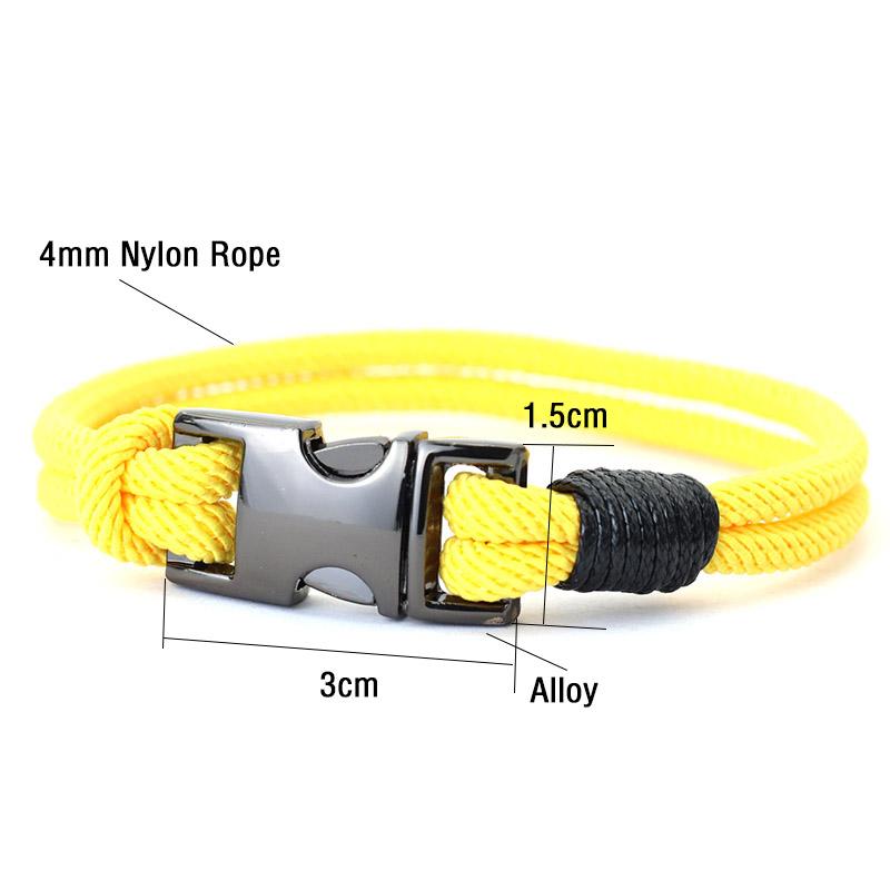 New Fashion Men Bracelet Double Layer Spring Buckle 4mm Nylon Rope Braclet Homme Leisure Accessories Hiphop Braslet Gift For Him