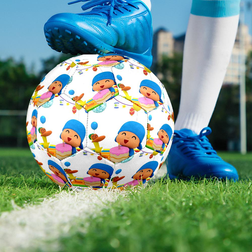 Pocoyo Theme Size 5 Soccer Ball, Suitable for Both Indoor and Outdoor Matches, a Gift Suitable for Everyone.