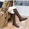 2024 Low-Heel Women's Knee-High Rider Boots with Round-Toe