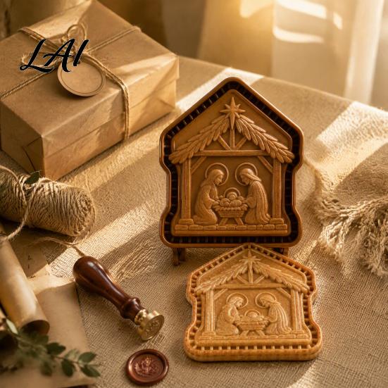 Mini Macchine per Torte Stampo di Natale Fede Festiva Ispirato Pressa per Impasto e Stampini per Biscotti Pasticceria Taglierino Timbro Religioso per Cottura Stagionale Dolci Festivi