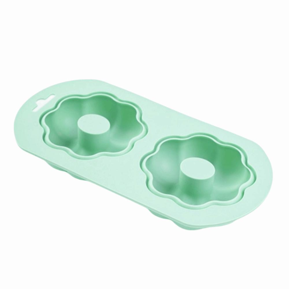 DIY Doughnut Baking Mold 2-Cavity Cake Mold Non-Stick Silicone Baking Pan Dessert Style 3