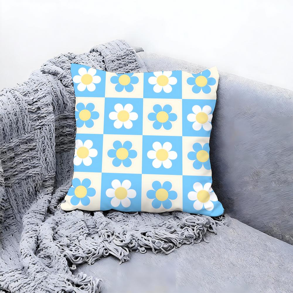 Retro Checkerboard Pattern Print Cushion Cover Premium Comfort Reversible Pillow Cove In One Design for Any Room Car Interior