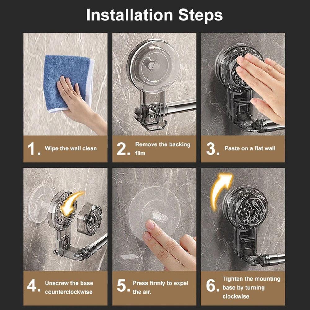 1Pcs Suction Cup Wall Towel Rack Double Layer Rod Kitchen Bathroom Shelf