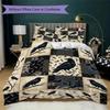 Decorazione Corvo Pattern Set Copripiumino Copripiumino Federa Decorazione Casa Regalo di Compleanno (1 * copripiumino + 2 * federe senza imbottitura)51