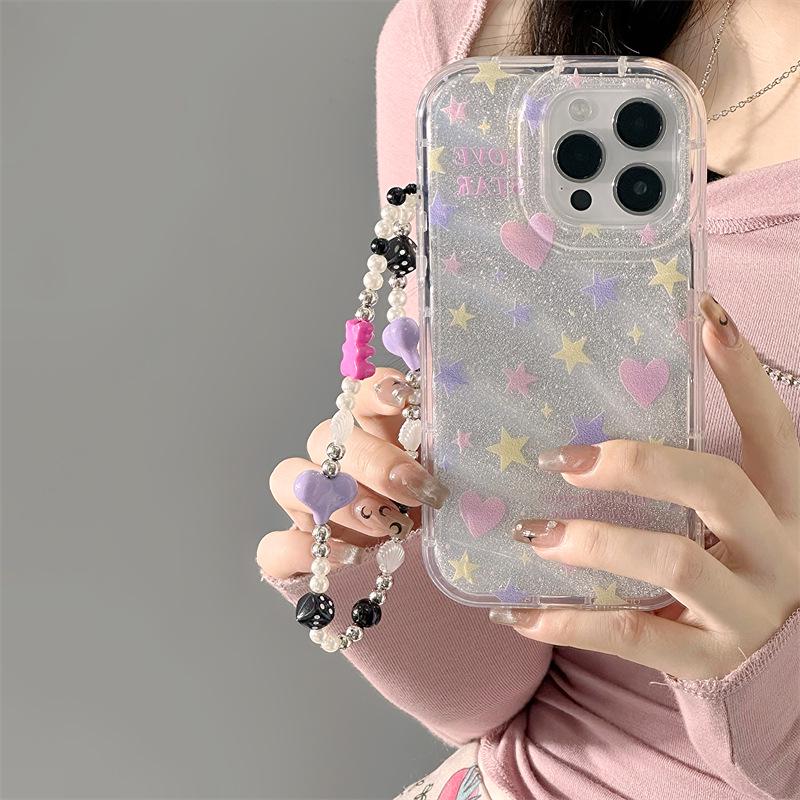 Zhitai iPhone 13 Case: Glitter Soft Shell with Bracelet, Compatible with iPhone 12/13/14/15/16 and X/XS/XR.