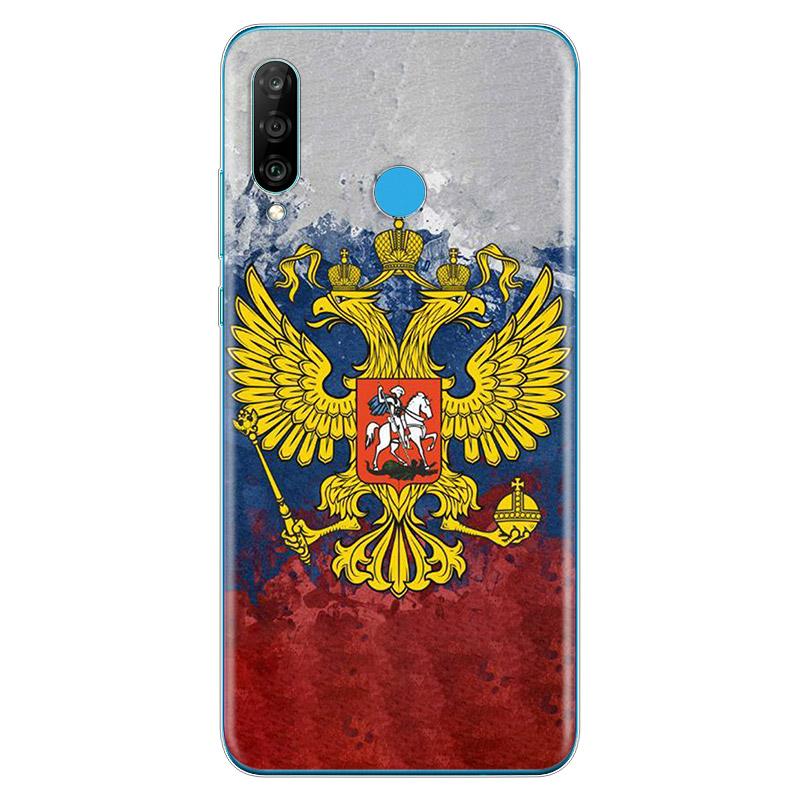 Russia flags Emblem Soft TPU Silicone Cover For Huawei P40 P30 P20 Pro P10 P9 P8 Lite E Plus 2019 2017 Phone Case
