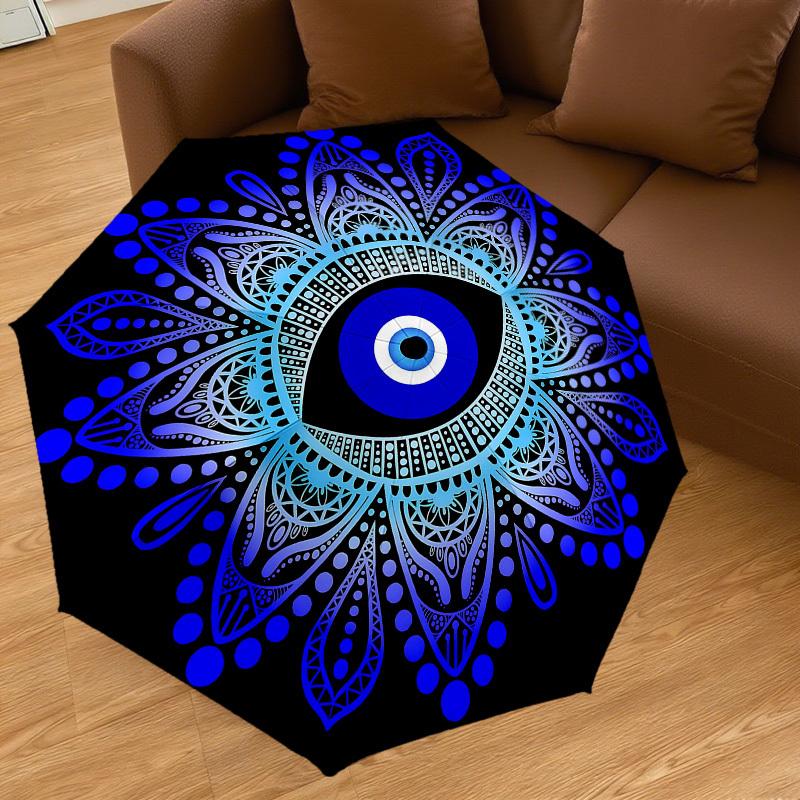1pc Eye Mandala Automatic Open/Close Umbrella with Windproof, 8-Rib Sturdy Canopy, Durable Ribs, Fashionable Design1239A