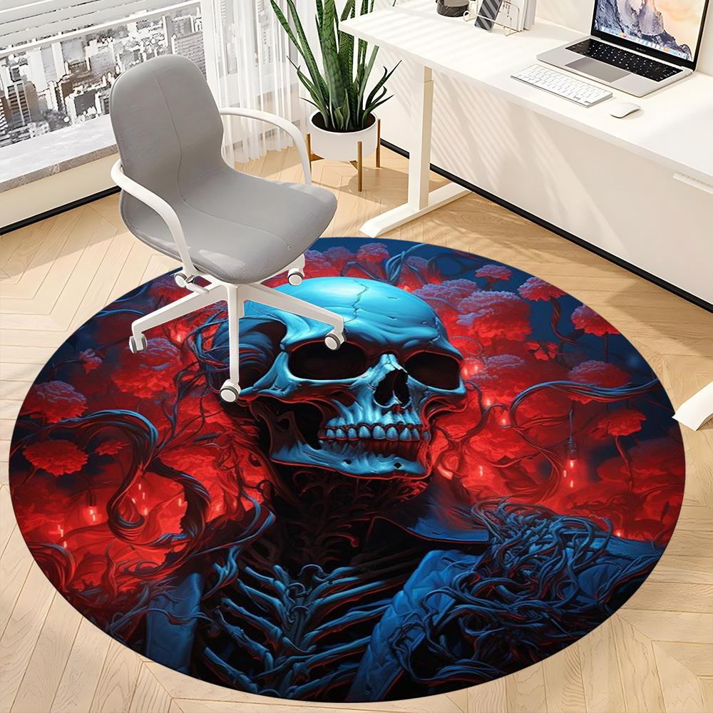 1pc Gothic Skull Chair Carpet for Office Non-Slip Mat for Office - Decorative Floor Mat yy251030195
