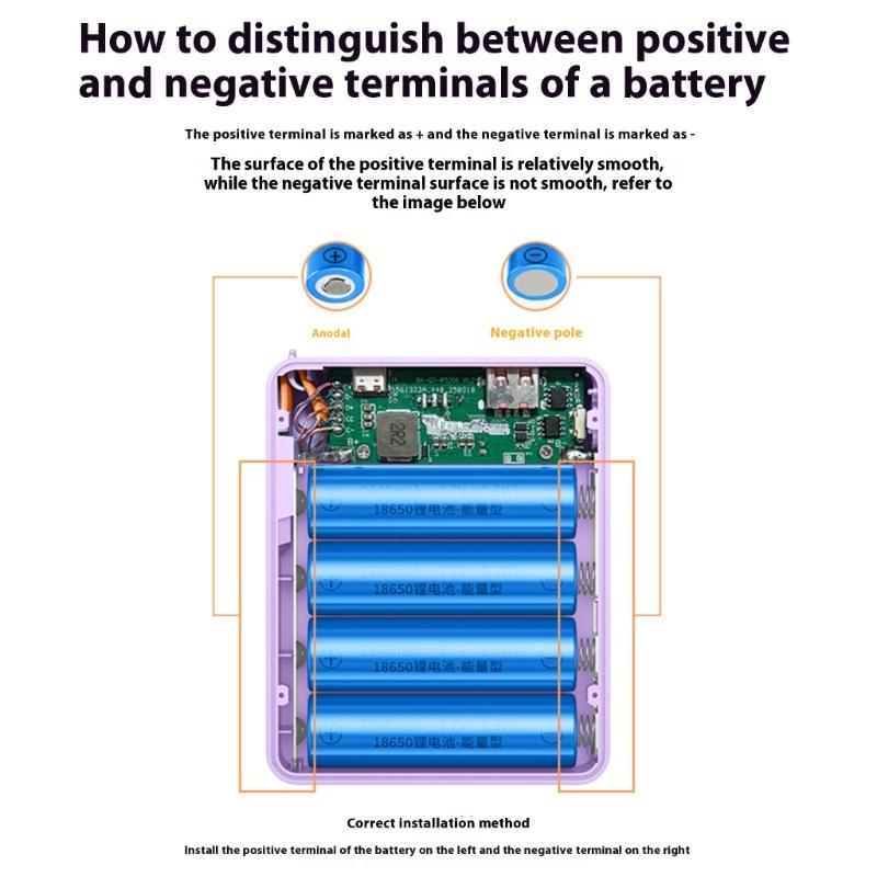 4x18650 Power Battery Storage Case Removable Color Shell Multiple Protections Power Rack Not Need Solder