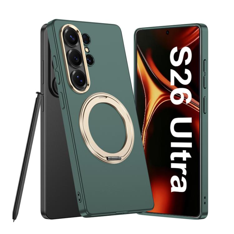 GKK Ultra-thin Full Coverage PC Phone Case with Magnetic Rotating Holder For Samsung Galaxy S26 Ultra 5G