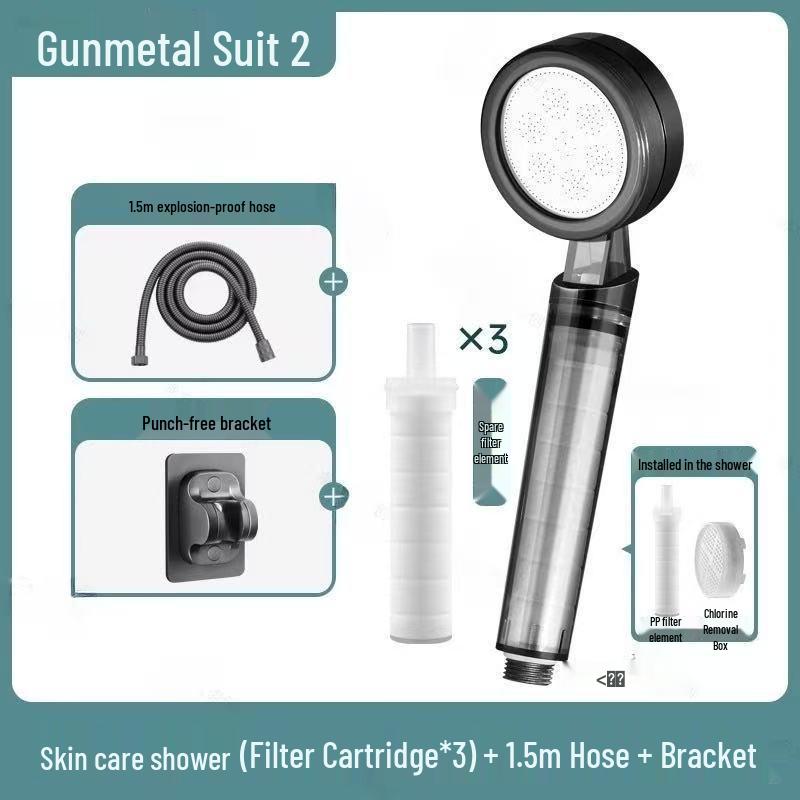 Duschkopf mit Druck, Filter und Chlorid-Entfernung für antibakterielle Hautpflege – Ideal für Zuhause und Reisen
