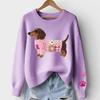 European & American Style Retro Christmas Snowman Jacquard Loose Fit Pullover Hoodie