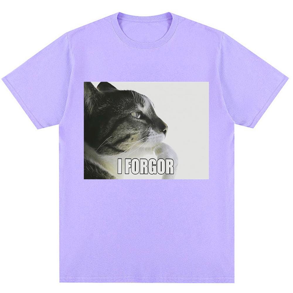 

I Forgor Funny Cat Meme Graphic T-shirt Men Women Trendy Humor Vintage T Shirts Oversized Cotton Casual T Shirt Streetwear Gifts 4XL