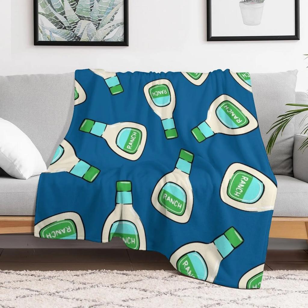 Ranch - salad dressing bottle (blue) Throw Blanket Quilt Giant Sofa Tourist Thin Blankets