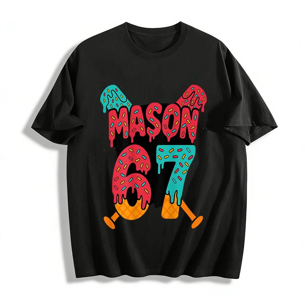 

Fun Sprinkle Cone MASON67 Graphic Casual Short Sleeve Tee Pure cotton T-shirt XXS