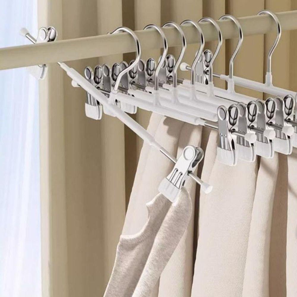 20Pcs Anti-slip Pant Hangers Stainless Steel Pants Clamp Closets Storage Organizer  Living Room